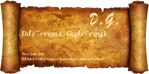 Dörnyei Györgyi névjegykártya